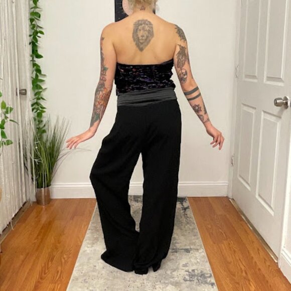 Ramy Brook Johanna Sequin Evening Jumpsuit Size 10 Black Combo Blkco - Picture 3 of 16